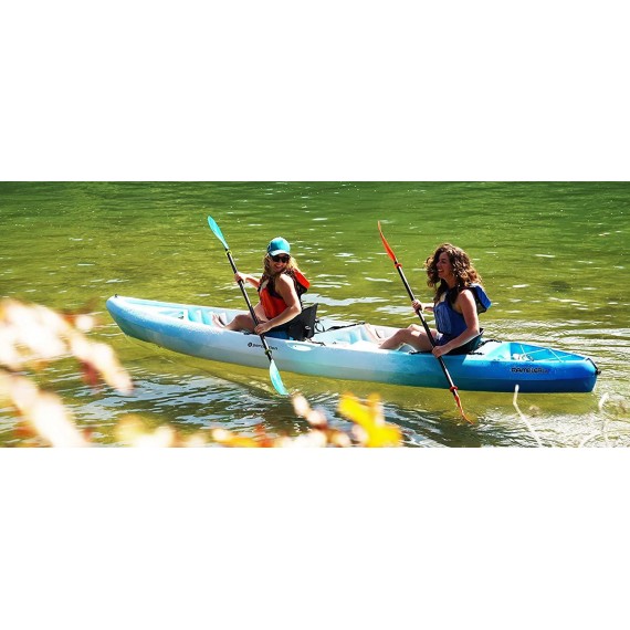 Perception Rambler 13.5 | Sit on Top Tandem Kayak | Recreational Kayak for Two | Storage with Tie Downs | 13' 6