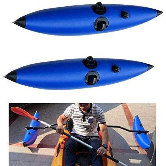 Kayak 2X Blue PVC Canoe Fishing Outrigger Stabilizer Buoy & Sidekick AMA Kit