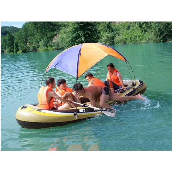 MOORRLII Inflatable Kayak,Inflatable Boat with Oars, PVC Heavy Duty 3 Person Inflatable Raft Dinghy Fishing Boat, Support Up to 250 KG