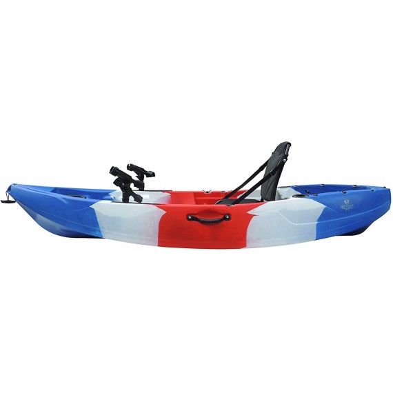 OC Paddle Fishing Kayak with max Comfort, Storage and Paddles Included in Red, White and Blue