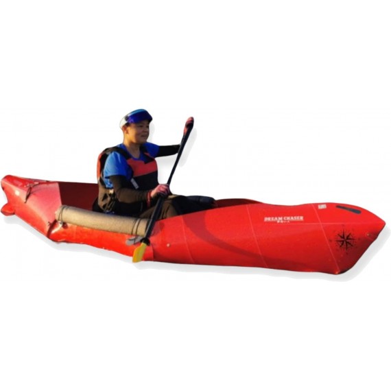 Tucktec Advanced 10 Foot Foldable Kayak Folding Canoe, Portable Lightweight, Boat Fits in Your Car No Roof Rack Needed, Stronger Than Inflatable, for Kids or Adult (Red)