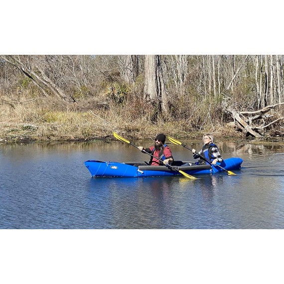 Tucktec Advanced 10 Foot Foldable Kayak Folding Canoe, Portable Lightweight, Boat Fits in Your Car No Roof Rack Needed, Stronger Than Inflatable, for Kids or Adult (Red)