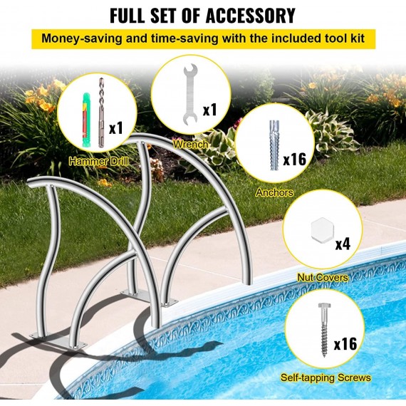 Pool Handrail, 2Pack 30