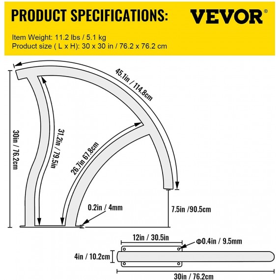 Pool Handrail, 2Pack 30