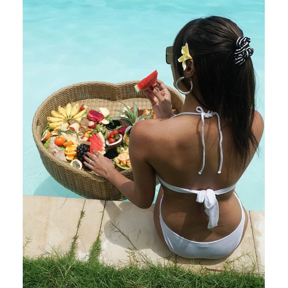 Floating Serving Trays Table Bar XLGE Heart - Swimming Pool Floats for s for Sandbars, Spas, Bath, and Pool Parties | Floating Tray for Pools Serving Dris, Brunch, Food on The Water.