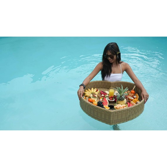 Floating Serving Trays Table Bar XLGE Heart - Swimming Pool Floats for s for Sandbars, Spas, Bath, and Pool Parties | Floating Tray for Pools Serving Dris, Brunch, Food on The Water.